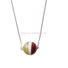 Boho chic simple design wood resin bead necklace